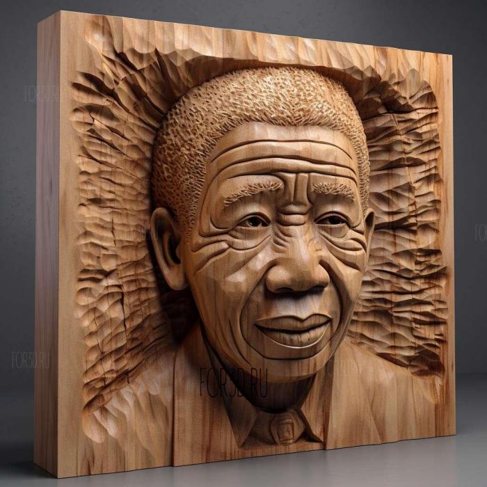 Nelson Mandela 1 stl model for CNC